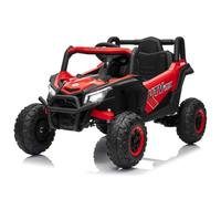 Garvee Macchina Elettrica per Bambini UTV 12V Fuoristrada Auto Elettrica | Doppio Motore, Telecomando, Luci LED, Musica, Bluetooth, USB, Velocità 2-5 km/h, Carico 30 kg, per Bambini 3+ Anni, Rosso