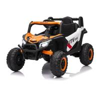 Garvee Macchina Elettrica per Bambini UTV 12V Fuoristrada Auto Elettrica | Doppio Motore, Telecomando, Luci LED, Musica, Bluetooth, USB, Velocità 2-5 km/h, Carico 30 kg, per Bambini 3+ Anni, Arancione