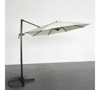 Garvee Ombrellone da Giardino Roma 300cm, Struttura Alluminio Ferro, Rotazione 360° e Base a Croce, Tessuto 210PA, Marrone Grigio, Senza Luci e Copertura