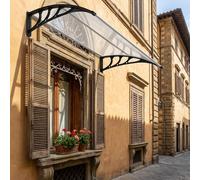 Garvee Pensilina da Esterno 100x150 cm in Policarbonato Trasparente - Protezione UV, Resistente a Pioggia e Neve - Telaio in Alluminio, Facile Installazione - Per Ingresso, Balcone o Finestra -