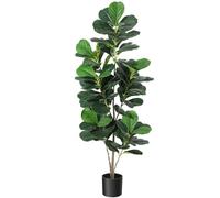 Garvee Piante artificiali, 152 cm, fico artificiale con vaso bianco, grandi piante finte in plastica, per interni ed esterni, camera da letto, decorazione per la casa