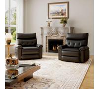 Garvee Poltrona Relax Oversize Reclinabile Manuale - Massaggio e Calore - Pelle PU ergonomica con tasche laterali - Per soggiorno e camera - Colore: Nero