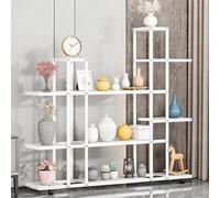 Garvee Porta Piante da Interno ed Esterno, Scaffale per Piante in Ferro per Vasi, Supporto Fiori con Ruote, Espositore Piante Salvaspazio per Soggiorno, Balcone e Giardino (7 Livelli (Bianco))