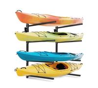 Garvee Portakayak da parete a 4 ripiani, capacità 400 lb - Bracci pieghevoli regolabili, sistema di organizzazione salvaspazio per garage per kayak, canoa, paddle board e tavola da surf - Nero