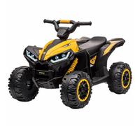 Garvee Quad Elettrico per Bambini 12V ATV con Doppio Motore 35W | Mini Quad con Fari LED, Musica, Clacson, Telecomando, USB, Velocità 3-6km/h, Carico 30kg, per Bambini 3-8 Anni, Giallo
