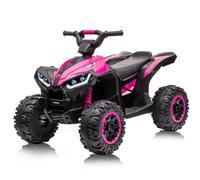 Garvee Quad Elettrico per Bambini 12V ATV con Doppio Motore 35W | Mini Quad con Fari LED, Musica, Clacson, Telecomando, USB, Velocità 3-6km/h, Carico 30kg, per Bambini 3-8 Anni, Rosa