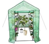 Garvee Serra Portatile da Giardino - 3 Livelli, 6 Ripiani, Robusta Struttura in Acciaio, Porta Avvolgibile con Cerniera, Ideale per La Crescita delle Piante in Giardino e Patio