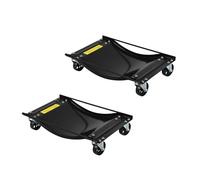 Garvee Set 2 Carrelli Sollevatori per Ruote Auto, Portata 2268kg, Struttura in Acciaio Pesante, Rotelle Nylon con Freno, per Auto, Furgoni, Rimorchi, Moto, Barche