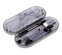 Garvee Set completo per geometria matematica per la scuola e l'ufficio, strumenti di disegno precisi con compasso in metallo, righello, triangolo, goniometro, gomma, scatola infrangibile ideale per