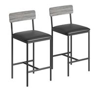 Garvee Set tavolo da pranzo con 2 sedie in legno e metallo, tavolo da bar con 3 ripiani portaoggetti per cucina, sala da pranzo, 92 x 50 x 92 cm