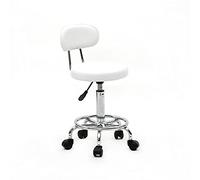 Garvee Sgabello con Schienale in Pelle PU - Struttura Ferro Cromato, Design Elegante - Perfetto per Cucina e Casa - Colore Bianco