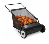 Garvee Spazzatrice Manuale A Spinta 53 Cm 4 Spazzole Rotanti Giardino | Altezza Regolabile, Sacco Raccolta 3,5 Cu Ft, Ruote In Gomma, Telaio In Acciaio, Pulizia Foglie Ed Erba