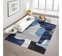 Garvee Tappeto astratto moderno per soggiorno, morbido, lavabile e antiscivolo, per camera da letto, moderno, a pelo corto, per sala da pranzo, casa e ufficio, sottile e pieghevole