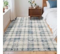 Garvee Tappeto lungo antiscivolo per corridoio, lavanderia, sala da pranzo, corridoio, 120 x 170 cm, blu/beige