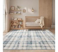Garvee Tappeto lungo antiscivolo per corridoio, lavanderia, sala da pranzo, corridoio, 160 x 230 cm, blu/beige