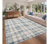 Garvee Tappeto lungo antiscivolo per corridoio, lavanderia, sala da pranzo, corridoio, 200 x 290 cm, blu/beige