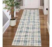Garvee Tappeto lungo antiscivolo per corridoio, lavanderia, sala da pranzo, corridoio, 60 x 230 cm, blu/beige