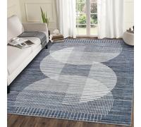 Garvee Tappeto per camera da letto, 20 x 25 cm, per soggiorno, moderno, geometrico, astratto, morbido, antiscivolo, con stampa semicerchio, ultra sottile, strutturato, per sala da pranzo, casa
