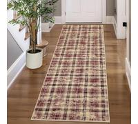 Garvee Tappeto per corridoio e ingresso antiscivolo, tappeto lungo e stretto, per lavanderia, sala da pranzo, corridoio, 60 x 230 cm, rosso