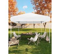Garvee Tenda Baldacchino Pop-Up Resistente 10x10 Piedi Installazione Facile Pulsante Altezza Regolabile Protezione UV Parete Laterale Borsa Rotelle 4 Sacchi Pesi Esterno Multiuso Cortile Campeggio