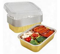 Garvee Vaschette Alluminio Usa e Getta con Coperchio 20 Pezzi 1000 ml | 22x15x4,5 cm; alluminio 15 gauge; sicure per forno, freezer e microonde; coperchio anti-perdita; monouso pratico