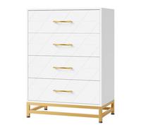 Garvee White 4-Drawer Dresser for Bedroom & Closet Tall Chest with Soft-Close Glides, Anti-Tip Kit | 36.22" H Space Saving Storage Organizer