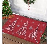 Garvee Zerbino Natalizio Antiscivolo 40x60cm - Alberi di Natale e Fiocchi di Neve, Lavabile e Resistente, per Esterni/Interni, Porta Ingresso, Cucina