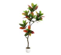 GarveeHome 100/115/150/155 cm, albero di fico artificiale con vaso, pervinca, pianta artificiale alta, pianta decorativa da interno, grande albero di fico artificiale per soggiorno, ufficio o ingresso