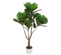 GarveeHome 100/115/150/155 cm, albero di fico artificiale con vaso, pervinca, pianta artificiale alta, pianta decorativa da interno, grande albero di fico artificiale per soggiorno, ufficio o ingresso