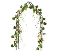 GarveeHome Arco da giardino, 120 x 40 x 240 cm, resistente alle intemperie, in ferro, per rose e piante rampicanti, arco decorativo per matrimoni, giardino, terrazza e feste all'aria aperta