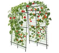 GarveeHome Arco da giardino per piante rampicanti, in metallo, 115 x 183 x 230 cm, larghezza regolabile 90-115 cm, resistente alle intemperie, per verdura, frutta, fiori