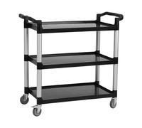 GarveeHome Carrello Multiuso a 3 Ripiani Robusto Con Ruote Bloccabili, Capacità 360 kg, Ideale Per Ristoranti, Uffici, Pulizie e Cucine - Colore Nero o Grigio