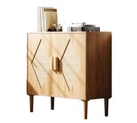 GarveeHome Credenza Buffet con Ante In Rattan - Mobile Contenitore Con Ripiani Regolabili - Madia Moderna Per Soggiorno, Sala Da Pranzo, Ingresso o Cucina - Ideale Per Arredamento Domestico