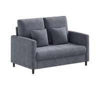GarveeHome Mid Century Modern Loveseat Sofa - Soft Stuffed Fabric, Sturdy Wood Frame, Compact 2-Seater Couch for Small Spaces, Tool-Easy Assembly, Living Room, Bedroom, Apartment - Gray