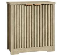 GarveeHome Modern Fluted Sideboard Buffet Cabinet - 2 Doors, Adjustable Shelf, Spacious Storage - Wood Console Table for Dining Room, Kitchen, Living Room, Hallway - Original Oak Color