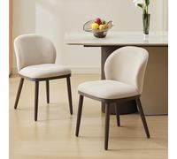 GarveeHome Modern Upholstered Dining Chairs - Ergonomic Back Support, Sturdy Wood Legs, 265lbs Capacity - Comfortable for Kitchen, Dining Room, Restaurant, Easy Assembly, Beige - Set of 6