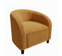 GarveeHome Poltrona Booster Bouclette Giallo - Stile Club Arrondi, Schienale Confortevole, Braccioli Imbottiti, Piedi Robusti - Ideale Soggiorno, Camera, Ufficio, Sala d'attesa - Tessuto Effetto Pile