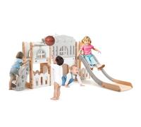 GarveeHome Set da gioco 8 in 1 per bambini da 1 a 3 anni, con struttura per arrampicata, tunnel per gattonare, cestino da basket, telescopio e portaoggetti per interni ed esterni