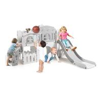 GarveeHome Set da gioco 8 in 1 per bambini da 1 a 3 anni, con struttura per arrampicata, tunnel per gattonare, cestino da basket, telescopio e portaoggetti per interni ed esterni