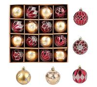 GarveeHome Set di 16 ornamenti per albero di Natale, 6 cm, in plastica infrangibile, da appendere, per feste di Natale