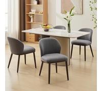 GarveeHome Set of 4 Modern Upholstered Dining Chairs - Ergonomic Back Support, Comfortable Padded Seat, Mid Century Wooden Legs, Kitchen, Dining Table, Restaurant -套装