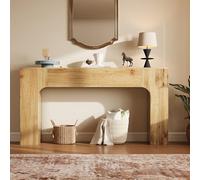 GarveeHome Slim Farmhouse Console Table for Living Room - Narrow Wooden Entryway Table, Rustic Oak Accent, Space-Saving Hallway Furniture, Behind Sofa or in Foyer, 63 Inch - 1.6 Michat Cracked Oak