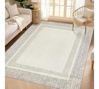 GarveeHome Tappeto lavabile, 20 x 25 cm, moderno, bordato, grande, per soggiorno, a pelo basso, morbido, antiscivolo, resistente alle macchie, tappeto per camera da letto, decorazione per la casa