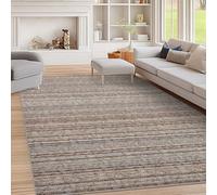GarveeHome Tappeto lavabile, 20 x 25 cm, moderno, effetto ombré, per soggiorno, morbido, ultra sottile, grande, antiscivolo, a righe, per camera da letto, stampato, treccia, astratto, per ufficio e