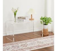 GarveeHome Tavolino laterale moderno a forma di C in acrilico trasparente - Design resistente, facile da pulire, pronto all'uso - Ideale per soggiorno o terrazzo - Supporta fino a 50kg
