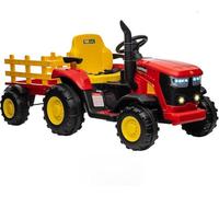 GarveeHome Tracteur Enfant 12V Avec Remorque, Télécommande, MP3, 3 Vitesses