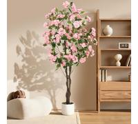 GarveeLife Albero di fiori artificiali (Osmanthus) in vaso, 120/150/180 cm, pianta artificiale, per balcone, soggiorno e ufficio, decorazione di interni di facile manutenzione