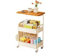 GarveeLife Carrello a rotelle con 3 livelli, carrello da servizio, carrello da cucina, scaffale per nicchia su ruote, per cucina, soggiorno, casa, ufficio, 43 x 29,5 x 77 cm