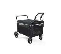 GarveeLife Passeggino per cani 2 in 1, pieghevole, per cani e gatti di grandi dimensioni e medie dimensioni, con finestre a rete, supporto per bevande, manico regolabile e ruote a 360°, fino a 50 kg