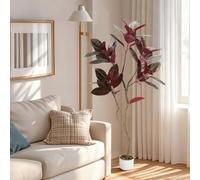 GarveeLife Pianta artificiale in gomma da 155 cm, con vaso decorativo, facile da pulire, ideale per la casa, l'ufficio